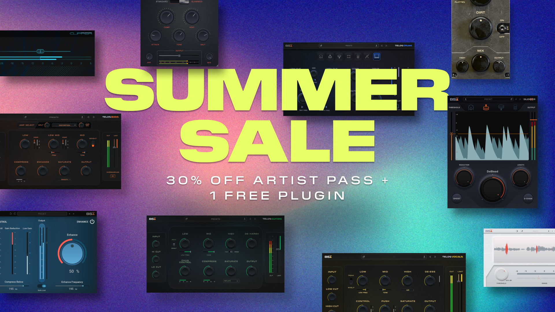 Summer Sale: 30% off Artist Pass plus 1 free plugin